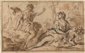 天使向夏甲和以实玛利显现 作者 塞巴斯蒂亚诺·里奇（Sebastiano Ricci）