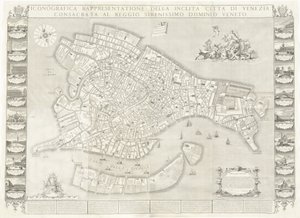 威尼斯城的图腾式表现法 作者 Sebastiano Ricci、Lodovico Ughi、Giovanni Antonio Faldoni 与 Francesco Zucchi 一起绘制地图