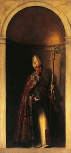 图卢兹的圣路易斯，风琴门上的装饰，约1509年，由塞巴斯蒂安诺-德尔-皮翁博（约1485-1547）创作，布面油画，293x137厘米，圣巴托洛梅奥教堂，意大利威尼斯 作者 塞巴斯蒂亚诺·德尔（c.1485-1547）皮翁博