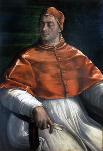 克莱门特七世（Jules de Medici）的肖像（1478 - 1534）。 塞巴斯蒂亚诺·德尔·皮翁博 (Sebastiano del Piombo) 的绘画。 那不勒斯，卡波迪蒙特画廊。 作者 塞巴斯蒂亚诺·德尔（c.1485-1547）皮翁博