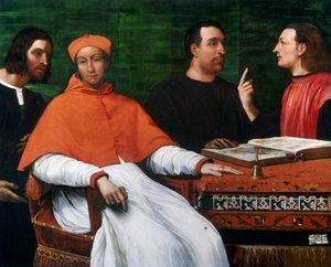 红衣主教班迪内罗-索里、他的秘书和两位地理学家，1516年。