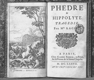 Jean Racine（1639-99）1677年“Phedre”的标题页