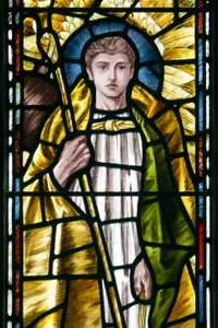 Mortehoe，St Mary，Heaton Butler＆Bayne，Selwyn Image，Archangel St Raphael detail，c.1890 作者 塞尔温图像塞尔温图像