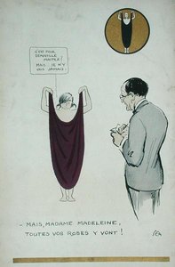 艺术家绘制的马德琳-维奥娜（1876-1975）来自《世界新报》。 作者 塞姆