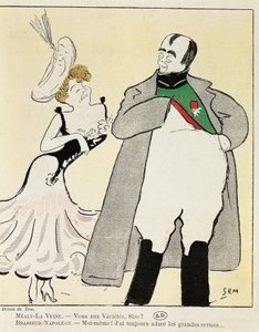 演员 Albert Bresseur 1901 (1862-1932) 在 Madame Sans-Gene 中饰演拿破仑，Victorien Sardou (1831-1908)，1893 年的漫画（插图） 作者 塞姆