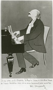 French composer Jules Massenet playing (drawing) 作者 塞姆