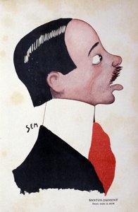 阿尔贝托-桑托斯-杜蒙（1873 - 1932）的肖像，巴西工程师和航空学家塞姆（1863 - 1934）。 作者 塞姆