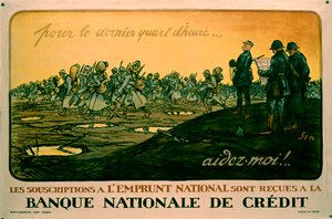 法国第一次世界大战海报，鼓励购买战争债券，约1914-18年