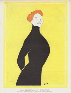 Yvette Guilbert，法国歌舞表演歌手和演员。 Le Rire的插图 作者 塞姆
