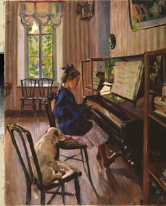 Au piano (At the Piano) - Peinture de Sergei Arsenyevich Vinogradov (1869-1938), huile sur toile