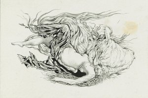 Chernomor和Lyudmila。普希金（A. Pushkin），1921-1926年为鲁斯兰（Ruslan）和柳德米拉（Lyudmila）诗作插图。