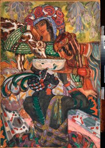 东方童话 - 谢尔盖·尤里耶维奇·苏德金 (Serge Soudeikine) (1882-1946) 的作品，纸板上的水粉画和蛋彩画，约 1910 年，俄罗斯艺术，20 世纪，新艺术风格，现代主义 - 塔甘罗格地区美术馆（俄罗斯） 作者 Sergei Yurevich Sudeikin