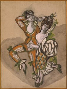 P. de Beaumarchais的戏剧《费加罗的婚礼》的服装设计，1915年。