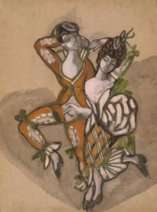 戏剧作品《费加罗的婚姻》的服装设计，作者：P。de Beaumarchais，1915年。 作者 谢尔盖·尤里耶维奇·苏代金