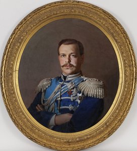 亚历山大三世--皇帝亚历山大三世（1845-1894）的肖像--谢尔盖-康斯坦丁诺维奇-扎扬科（1818-1870）的画，约1865年--布面油画，78x71--私人收藏