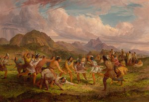 在苏族印第安人中打球，1851年。