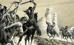 两支侦察队突然遭遇，一支是印第安人，另一支是美国骑兵 作者 塞韦里诺·巴拉尔迪