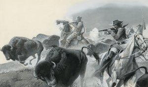 水牛群（水粉画，纸本）