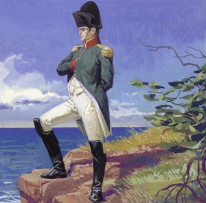 流亡圣赫勒拿岛的拿破仑（纸面水粉画）