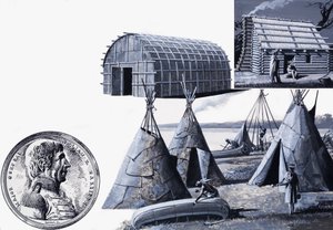 不同类型美国印第安人的家园（水粉画纸）