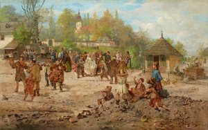 萨尔瓦托的婚礼（布面油画） 作者 Seweryn Bieszczad