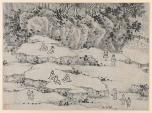 苏州虎丘十二景：1490年后的虎丘点头石露台...
