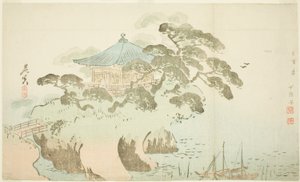 寺庙大殿 作者 Shibata Zeshin