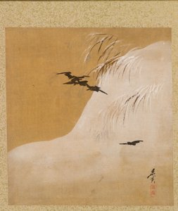 雪中鸟》选自《则真法师画集 作者 Shibata Zeshin