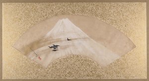 十九世纪末期，有鸟山。 作者 Shibata Zeshin