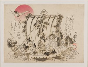 乘坐宝船的七位幸运之神，1886年出版。
