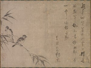 麻雀与竹子 作者 爱经灵觉