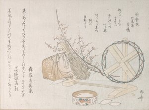 Spinning Wheel and Spools, 19 century., 19世纪。