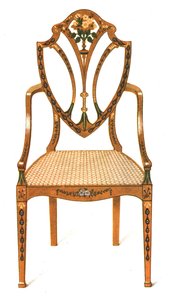 彩绘缎木椅子，1908年。