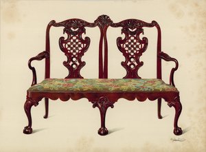 Settee，Miss Mills（chromolitho）的财产 作者 雪莉·查尔斯·莱韦林·斯洛科姆