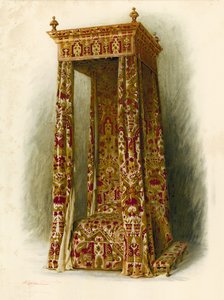 软体床，汉普顿宫（chromolitho） 作者 雪莉·查尔斯·莱韦林·斯洛科姆