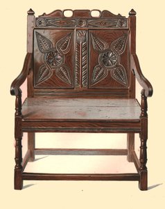 威尔士栎木双人椅，1904年 作者 雪莉·查尔斯·莱韦林·斯洛科姆
