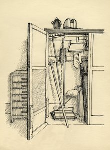扫帚柜，约1951年。
