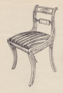 带条纹座椅的椅子，1951年。 作者 雪莉·马卡姆