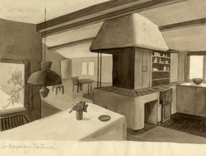 当代室内"，约1950年。   作者 雪莉·马卡姆