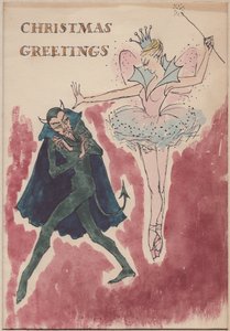 恶魔和仙女，圣诞卡，1952年。 作者 雪莉·马卡姆