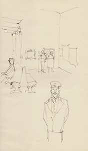 艺术馆的警卫，约1950年。 作者 雪莉·马卡姆