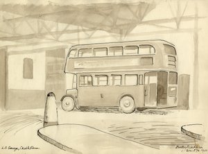 L.T. Garage, Chalk Farm", 1950年。 作者 雪莉·马卡姆