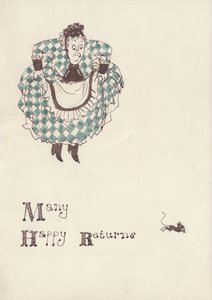 被老鼠吓到的女人，约1950年。