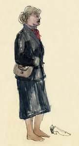 穿长筒袜的女人，1953年。