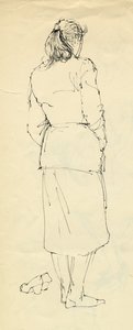 从后面看穿着丝袜的女人，1953年。 作者 雪莉·马卡姆