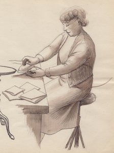 熨烫的女人，1951年。