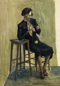 妇女编织，约1950年。 作者 雪莉·马卡姆