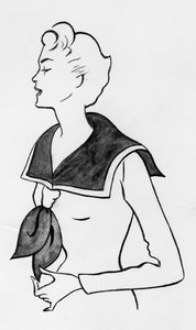 穿水手服的女人，约1950年。 作者 雪莉·马卡姆