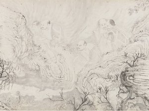 十六罗汉》，日期为1667年。 作者 石涛
