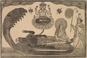 阿南塔萨扬（毗湿奴卧于蛇阿南塔上） 作者 什里·戈宾达·钱德拉·罗伊